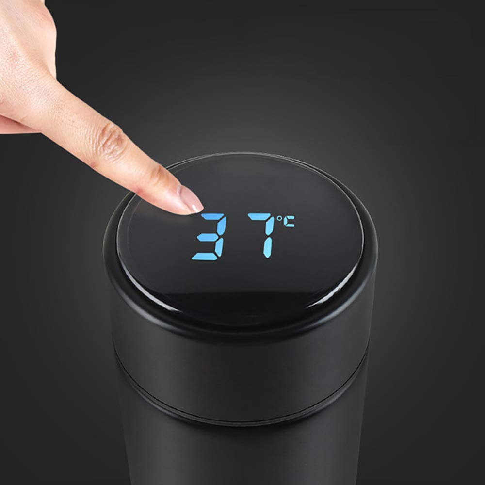 Smart LED Temperature Display Water Bottle | Double Wall Vacuum Insulated Stainless Steel bottle - 500ml (Black)