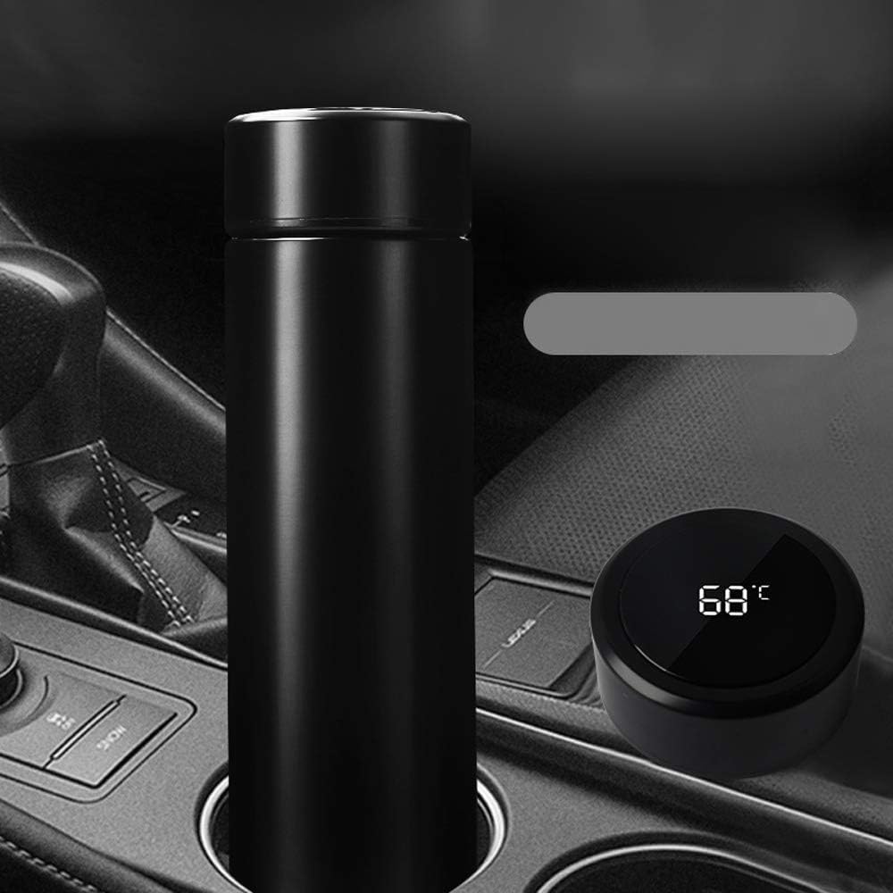Smart LED Temperature Display Water Bottle | Double Wall Vacuum Insulated Stainless Steel bottle - 500ml (Black)