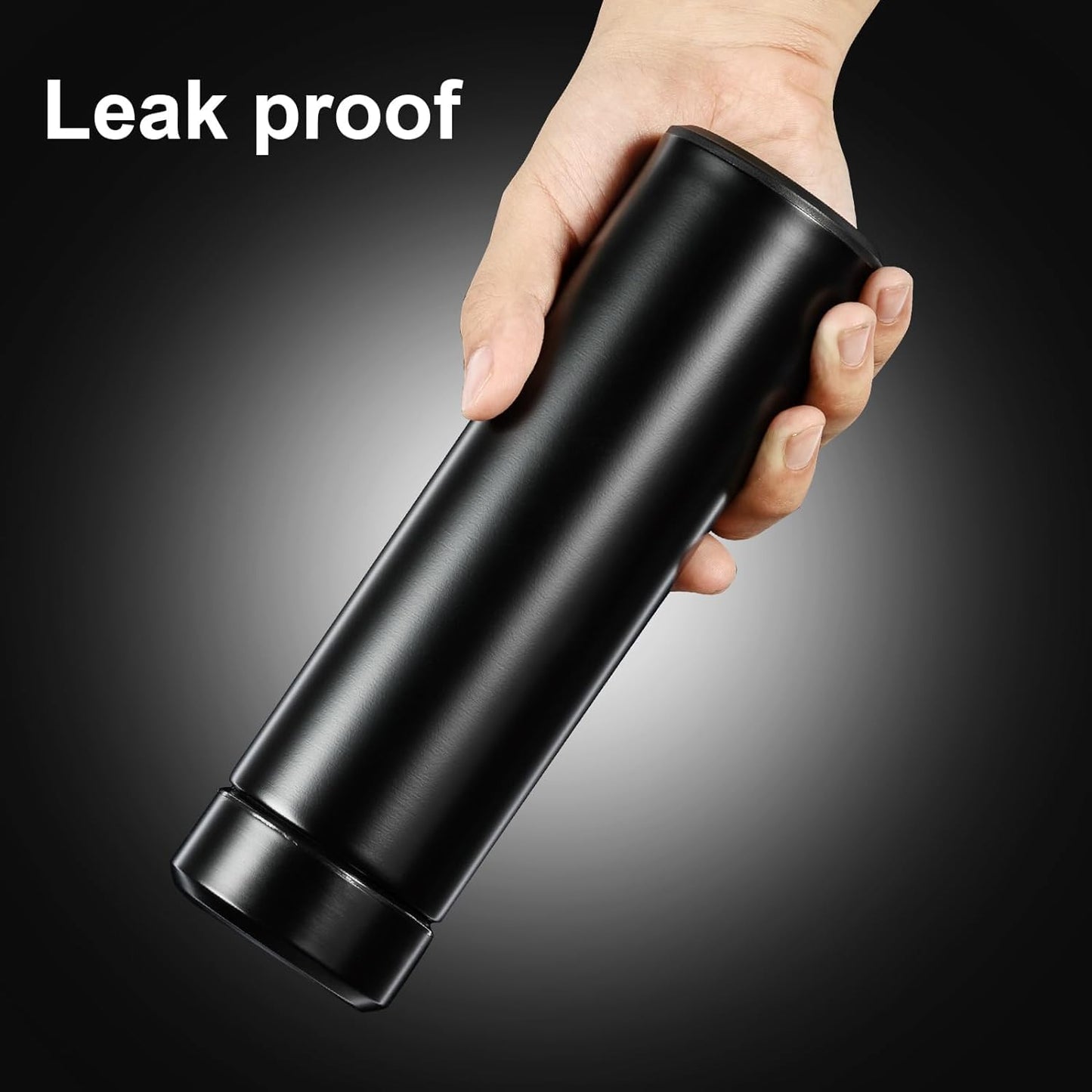 Smart LED Temperature Display Water Bottle | Double Wall Vacuum Insulated Stainless Steel bottle - 500ml (Black)